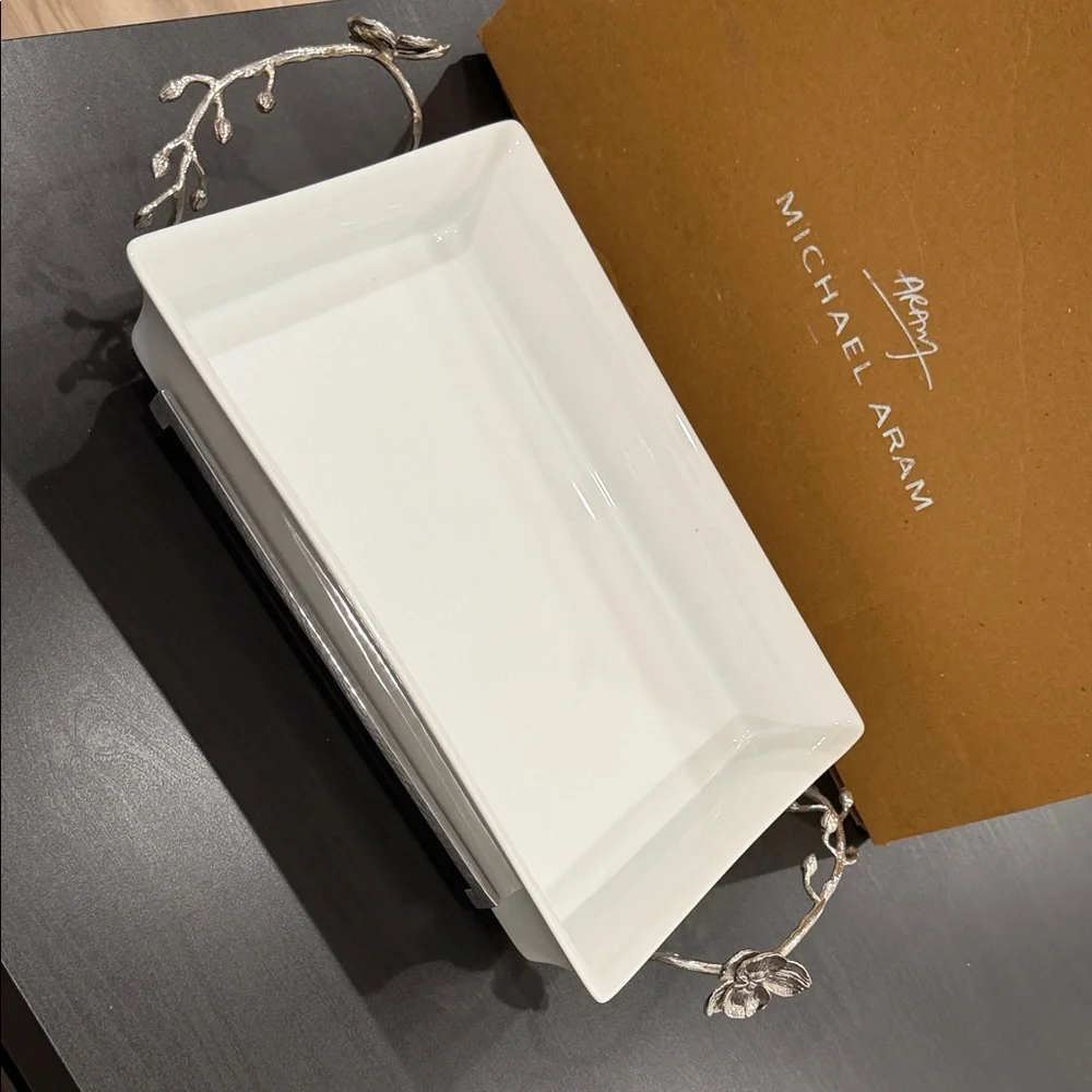 Michael Aram White orchid casserole dish 3QT